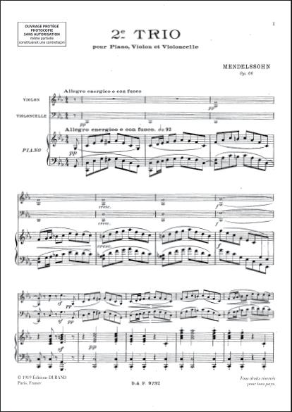 Trio N 2 Op 66 Vl-Vlc-Piano